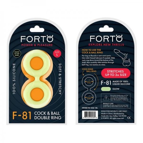 Forto F-81 Double Ring Liquid Silicone Glow-in-the-Dark