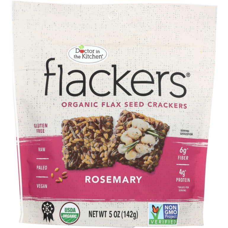Flackers Flax Seed Crackers Rosemary, 5 oz