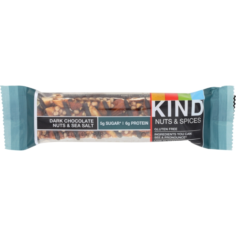 Nuts and Spices Bar Dark Chocolate Nuts and Sea Salt, 1.4 oz
