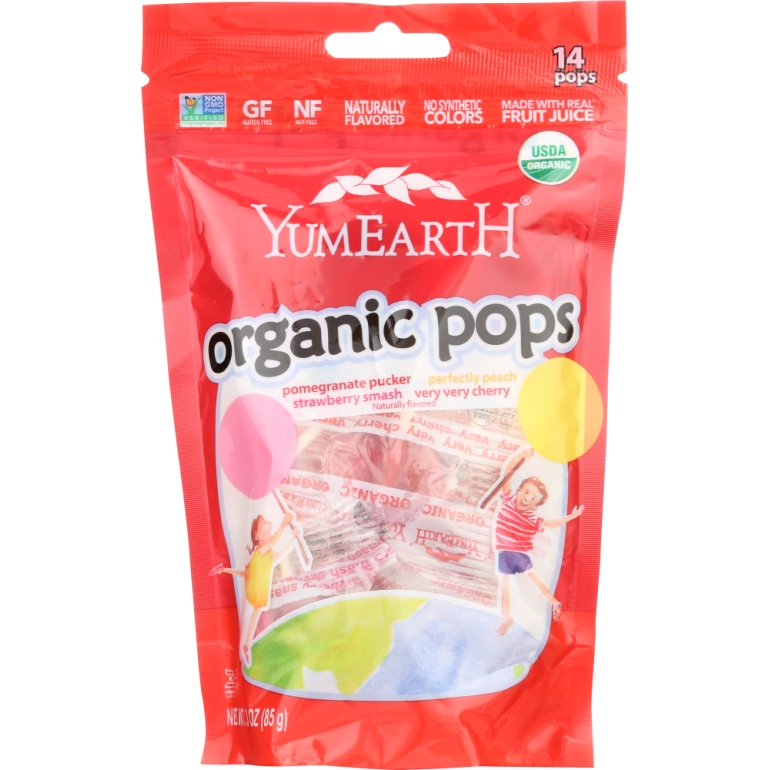 Organic Lollipops Gluten Free Fruit Flavors 14 pc, 3 oz