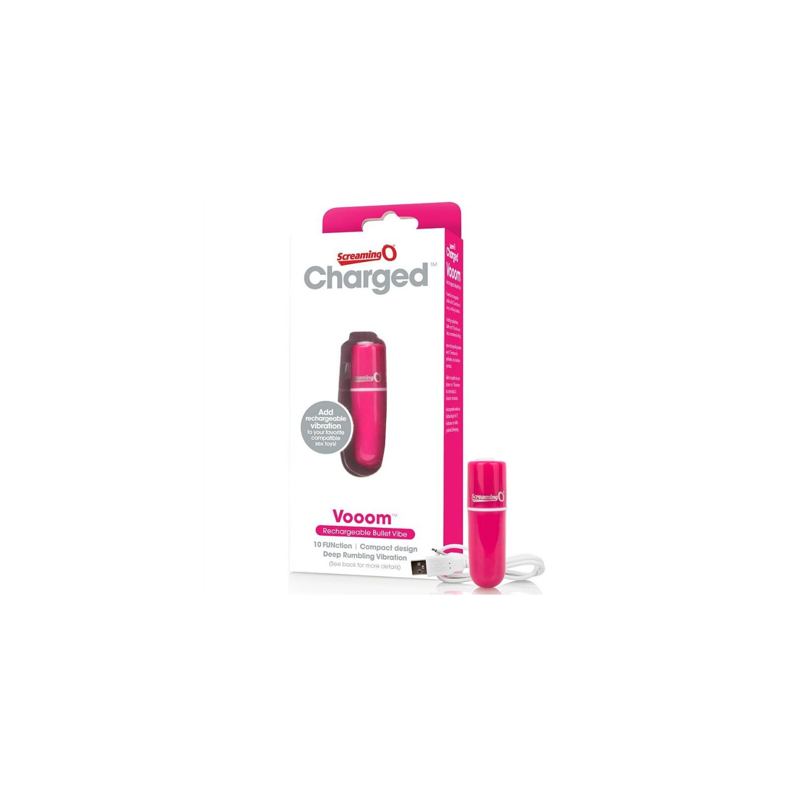 Bala Vibradora Recargable Vooom Rosa - Vibrador Potente Bala Vibradora Recargable Vooom Rosa - Vibrador Potente