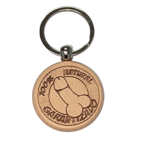 Wooden Penis-Shaped Keychain
