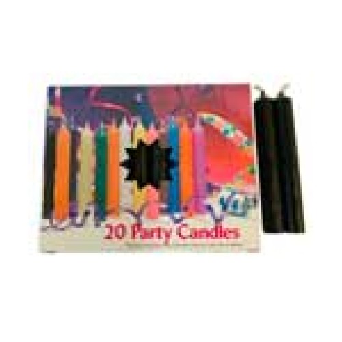 Half Inch Black Chime Candle 20 Pack