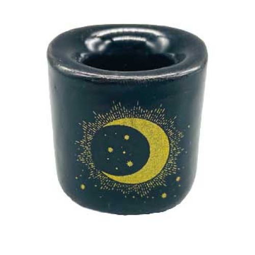 Moon & Star Black Ceramic Holder