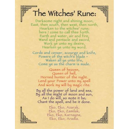 Witches' Rune Poster for Rituals
