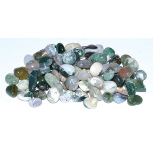 1 lb Chips de Agate Musgo Pulidos 7-9mm