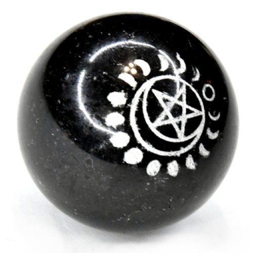 50mm Tourmaline Pentagram & Moon Sphere