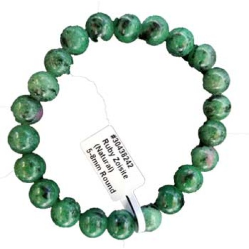 Ruby Zoisite Elastic Bracelet for Energy and Love