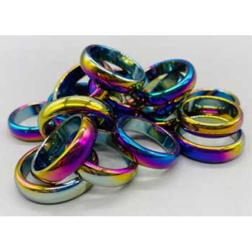 Rainbow Hematite Rings Set of 50 for Balance and Protection