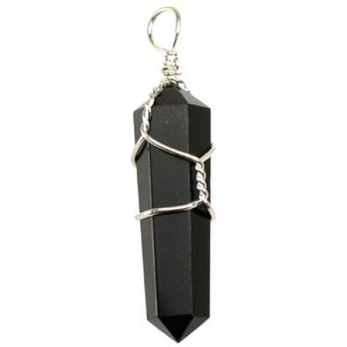 Set of 5 Wire Wrapped Black Obsidian Points