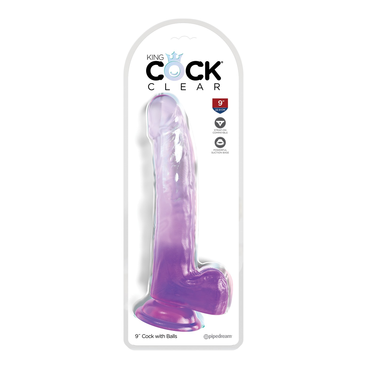 King Cock Clear 9" Pene con Diseño Realista y Base de Succión King Cock Clear 9" Pene con Diseño Realista y Base de Succión