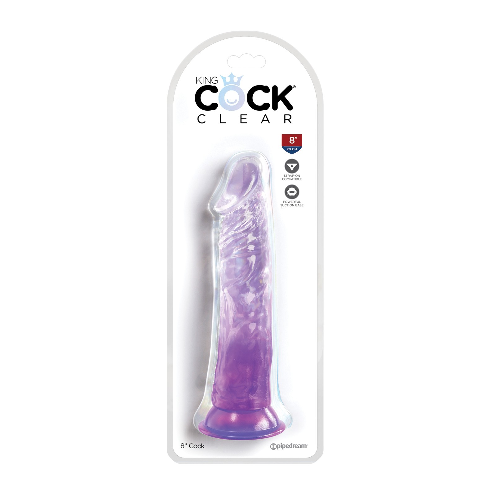 King Cock Clear 8" Dildo Purple King Cock Clear 8" Dildo Purple