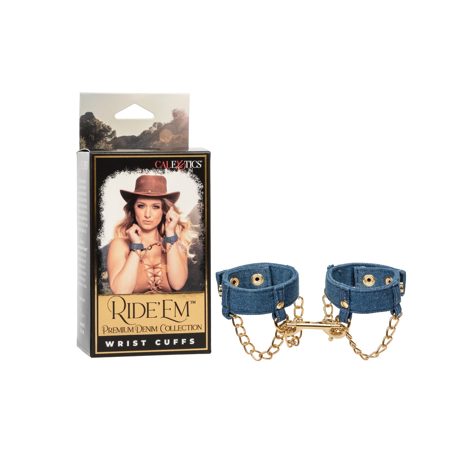 Muñequeras Ride 'Em Denim - Estilo BDSM Muñequeras Ride 'Em Denim - Estilo BDSM