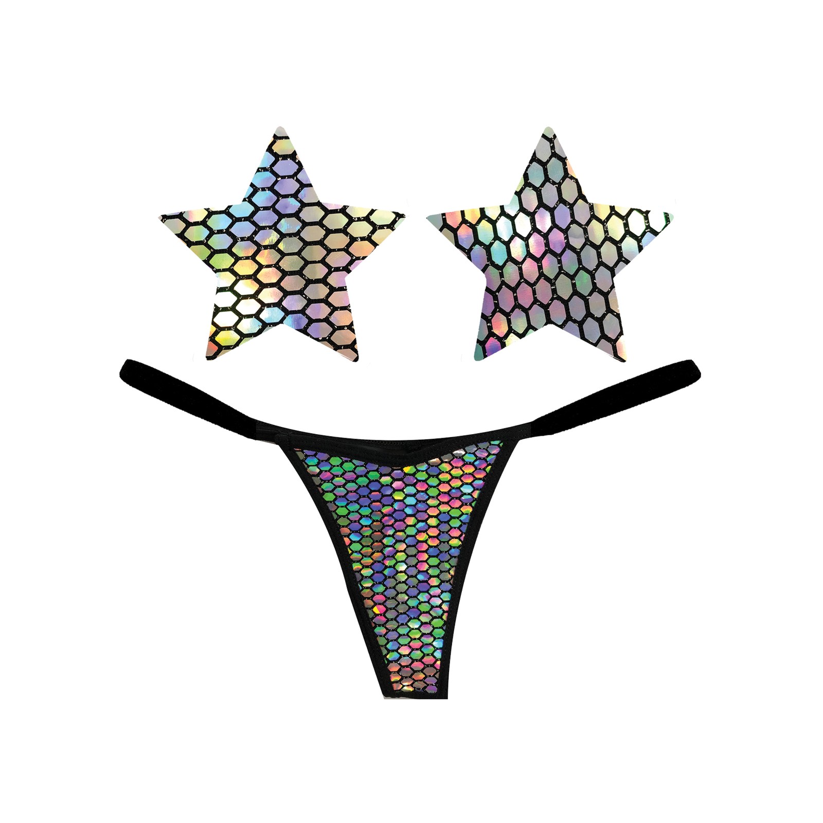 Neva Nude Naughty Knix Holographic G-String Pasties Neva Nude Naughty Knix Holographic G-String Pasties