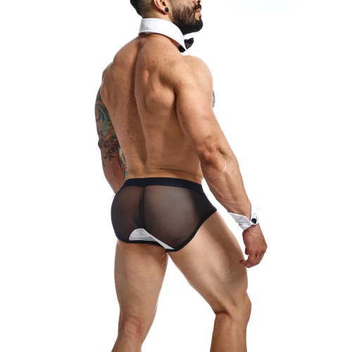 Male Basics Brief MOB Maitre D con Moño y Puños Franceses