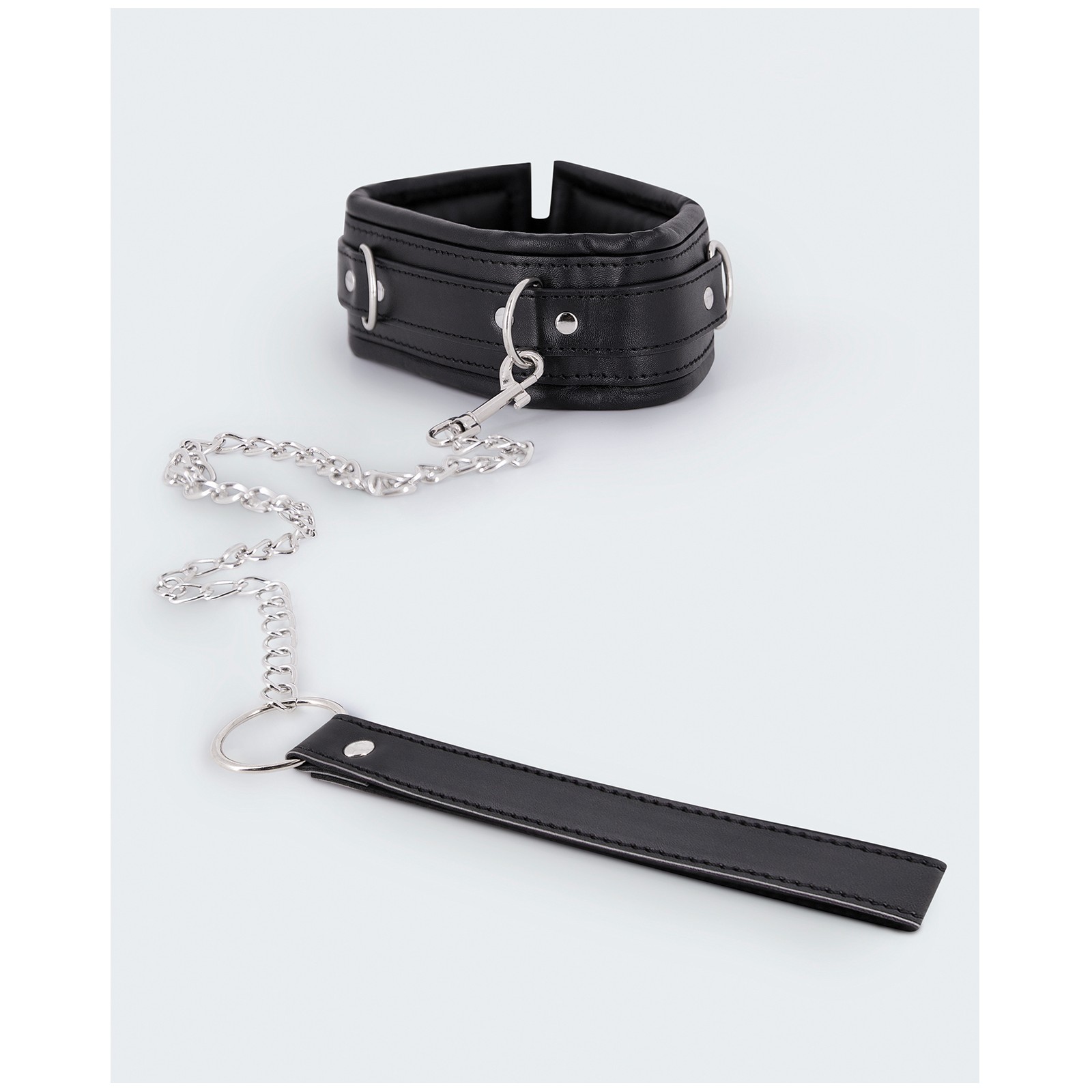 Lust PU Leather Collar and Leash Black Lust PU Leather Collar and Leash Black