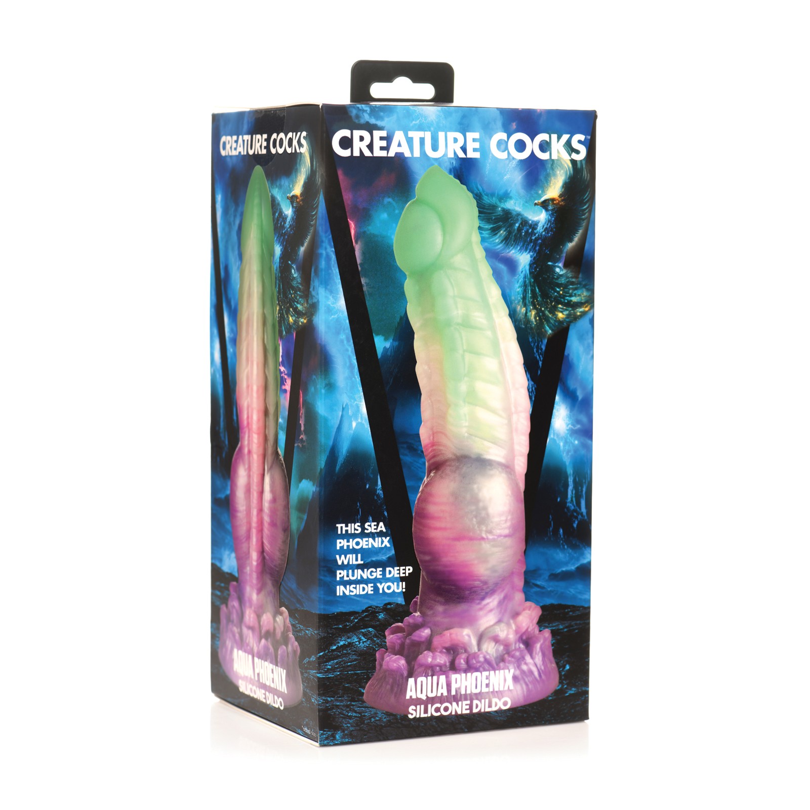 Creature Cocks Aqua Phoenix Dildo Multi Color Creature Cocks Aqua Phoenix Dildo Multi Color