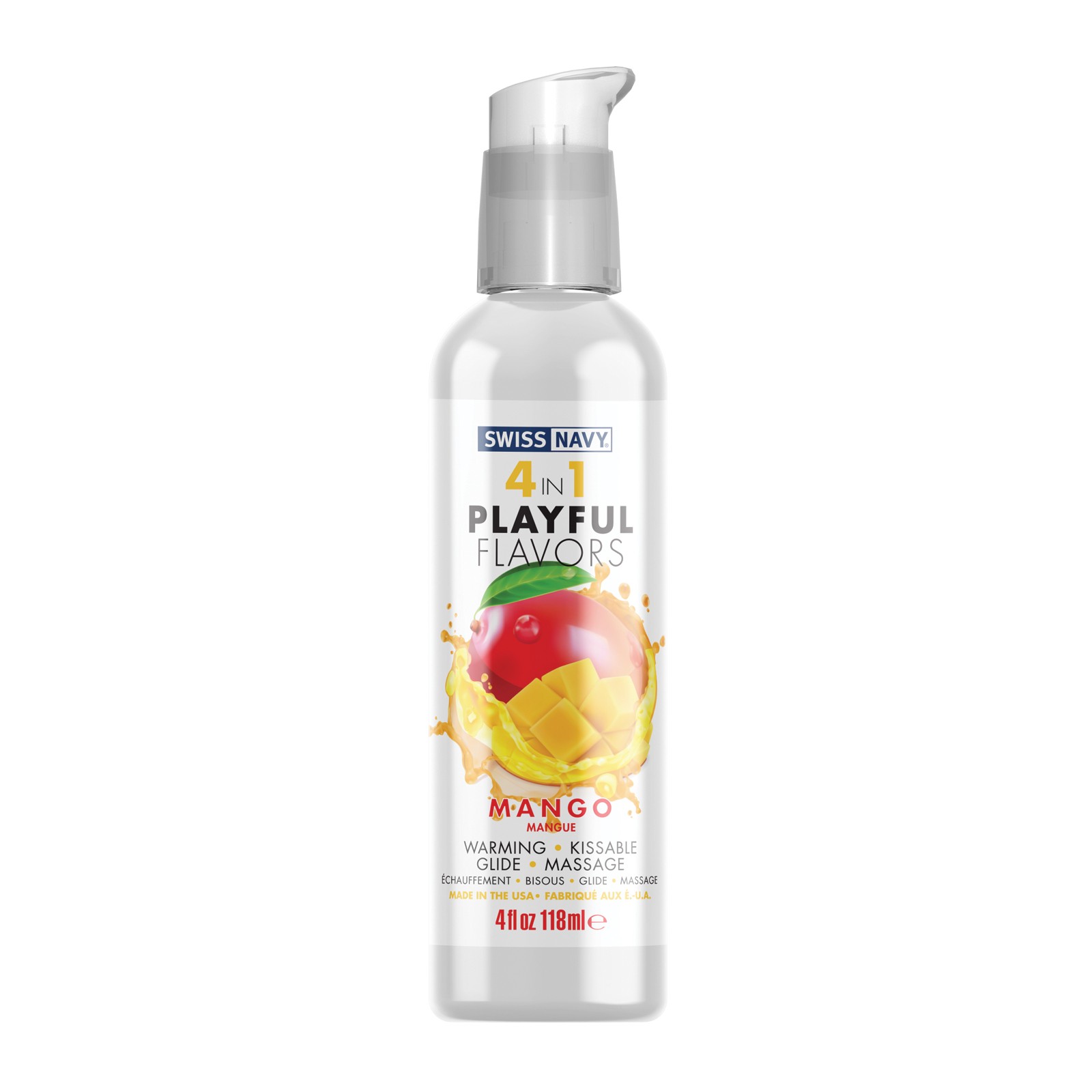Swiss Navy 4 in 1 Playful Flavors Mango - 4 oz Swiss Navy 4 in 1 Playful Flavors Mango - 4 oz