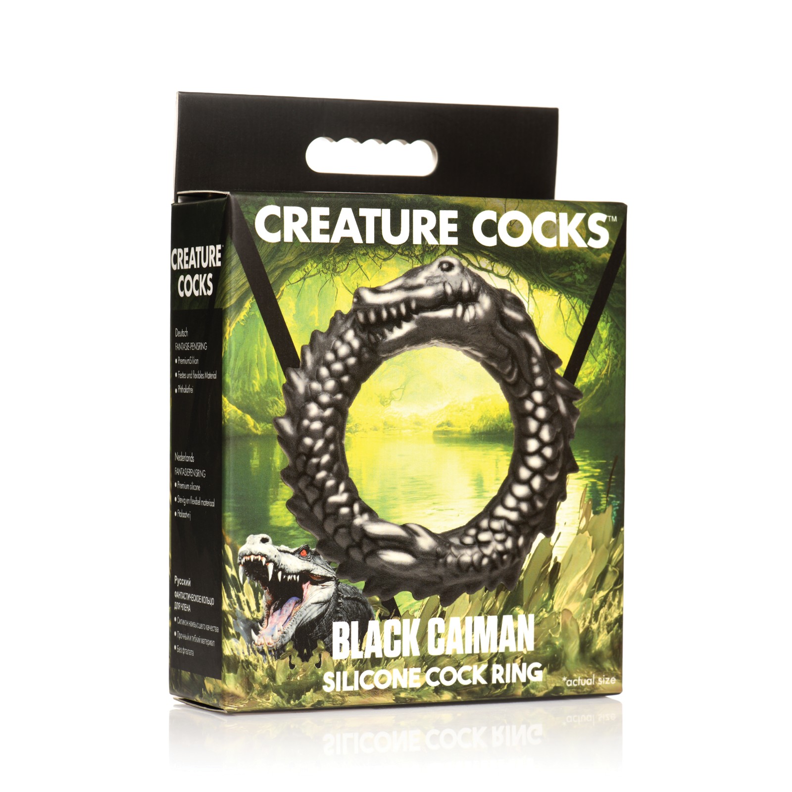 Anillo de Silicona Creature Cocks Caiman Negro Anillo de Silicona Creature Cocks Caiman Negro