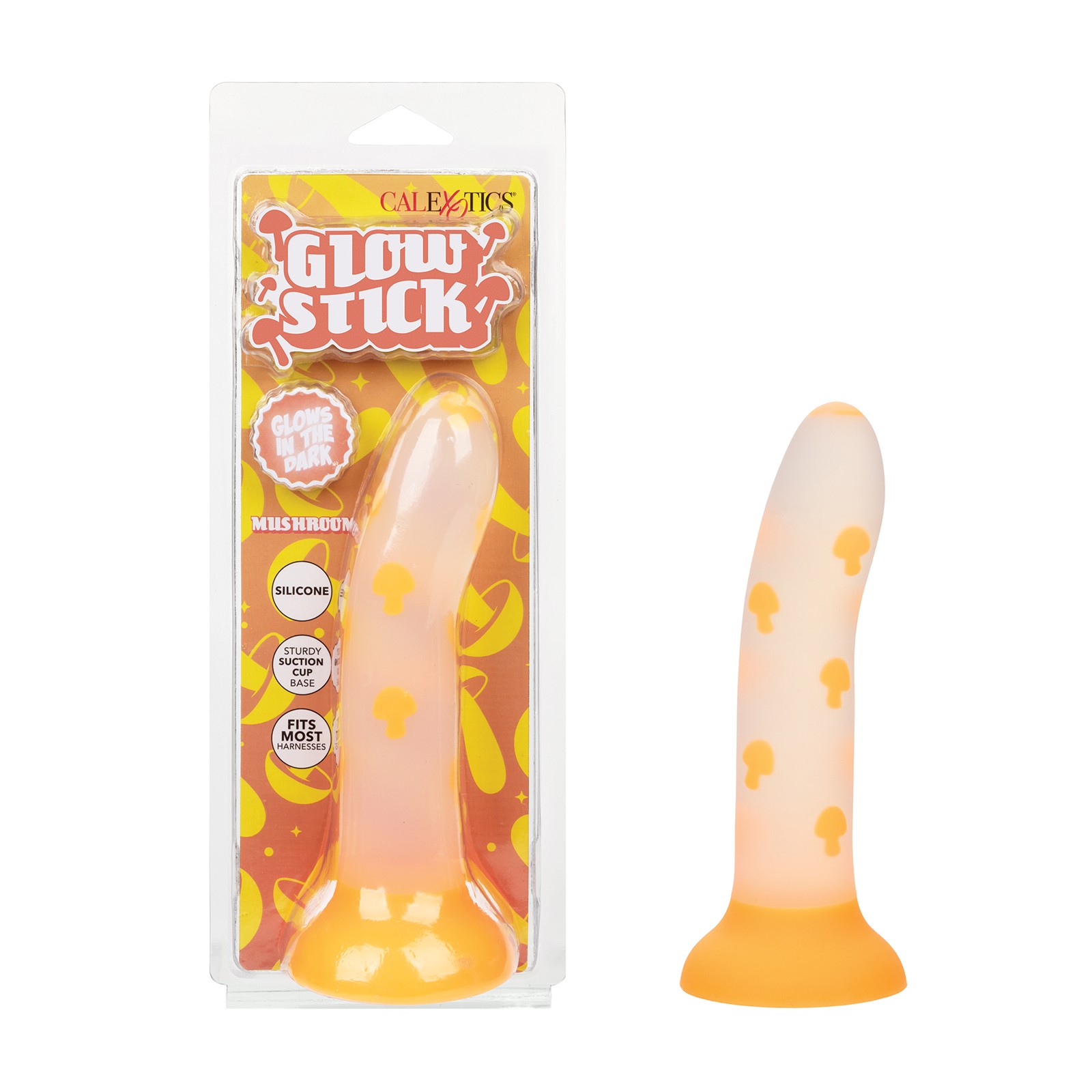 Dildo Glow Stick Mushroom Naranja Brilla en la Oscuridad Divertido Dildo Glow Stick Mushroom Naranja Brilla en la Oscuridad Divertido