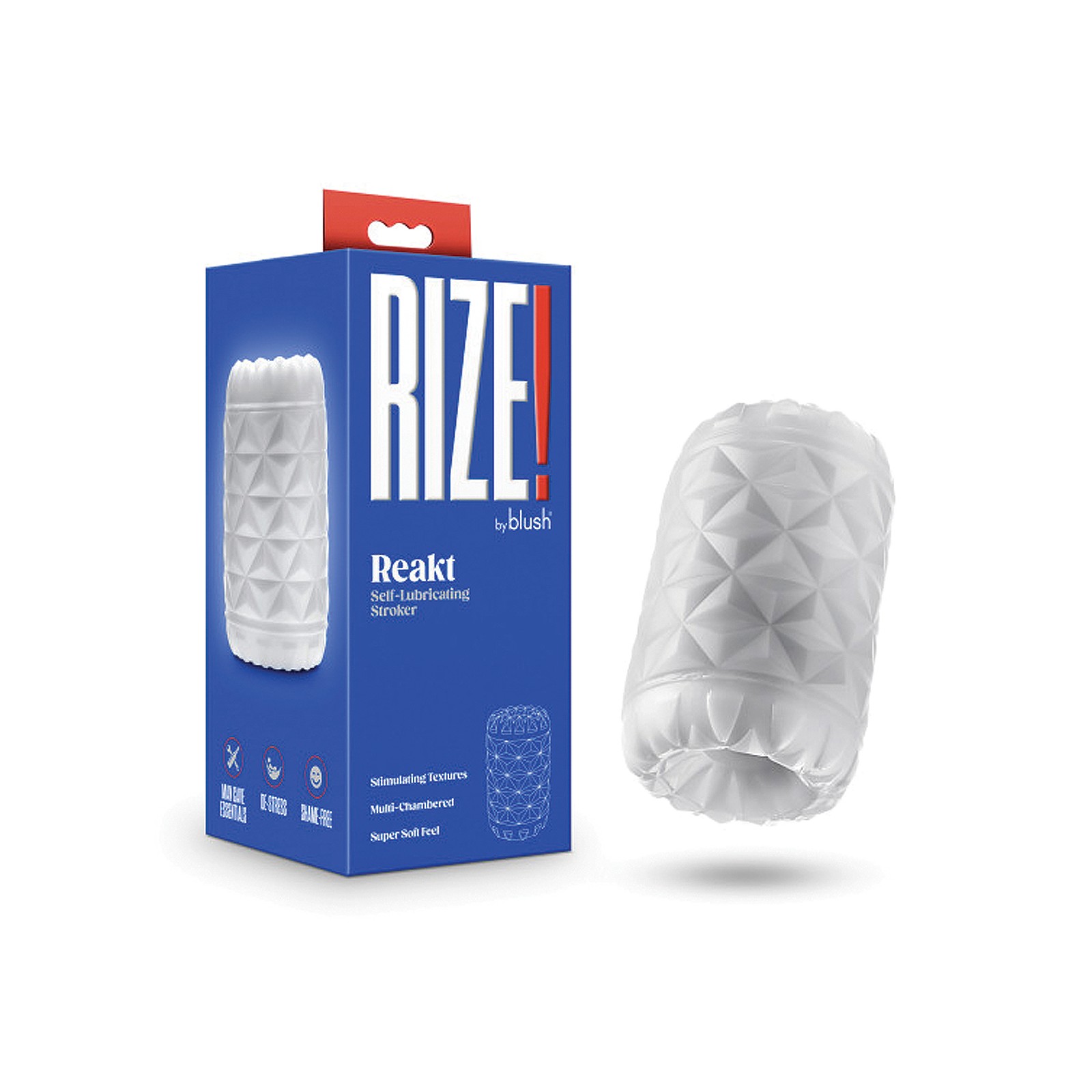 Blush Rize Self Lubricating Stroker - Reakt Pleasure Blush Rize Self Lubricating Stroker - Reakt Pleasure