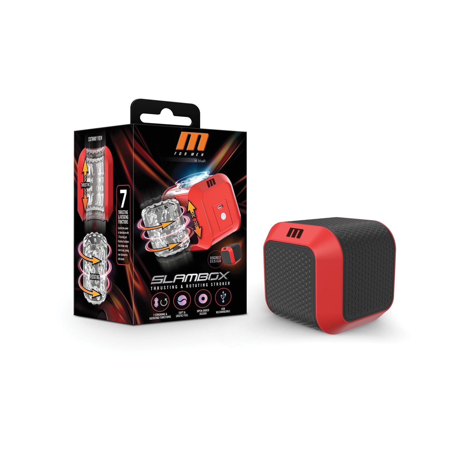 Masturbador Thrusting SlamBox para Hombres Rojo para Placer Máximo Masturbador Thrusting SlamBox para Hombres Rojo para Placer Máximo