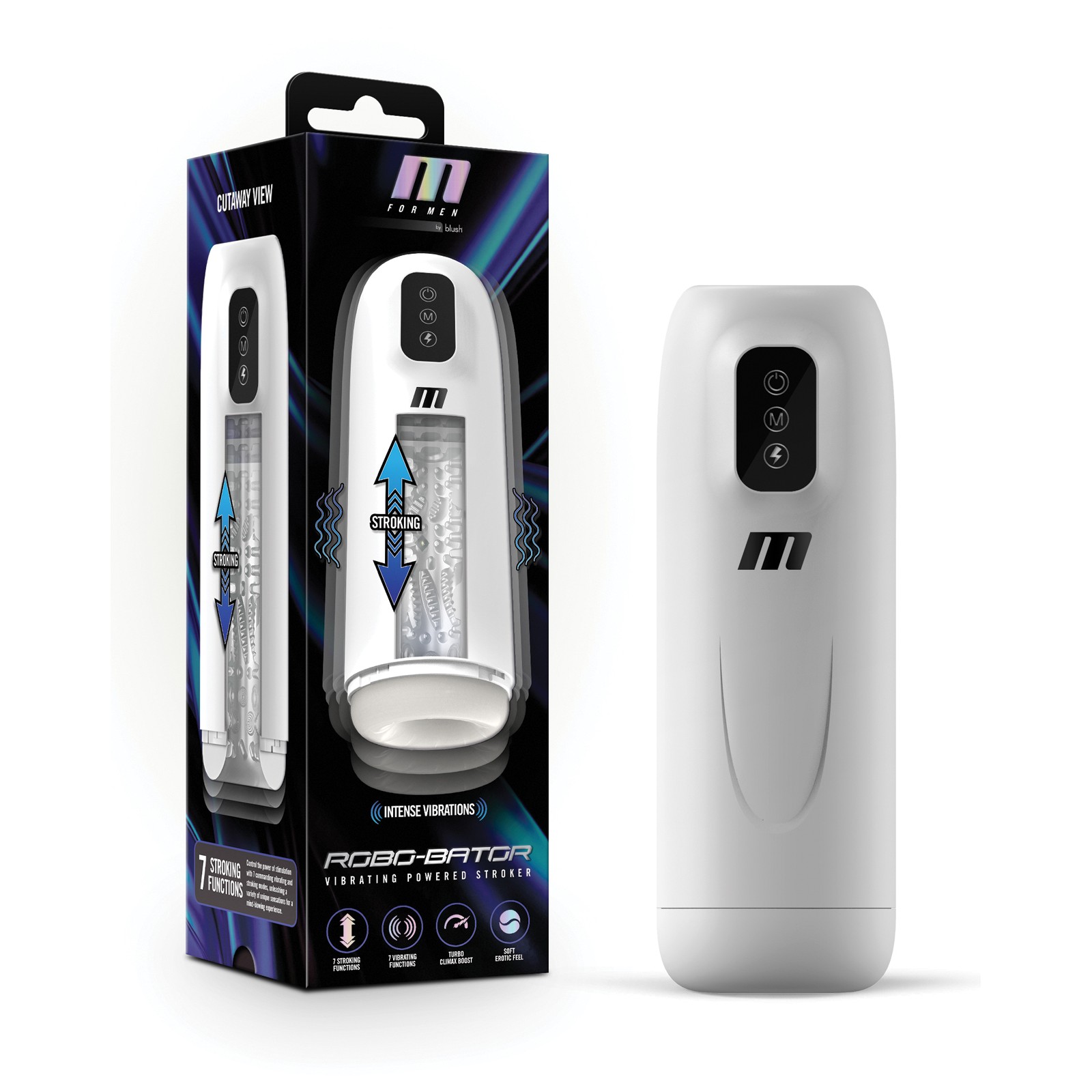 M para Hombres Robo Bator Masturbador Vibrador Blanco M para Hombres Robo Bator Masturbador Vibrador Blanco