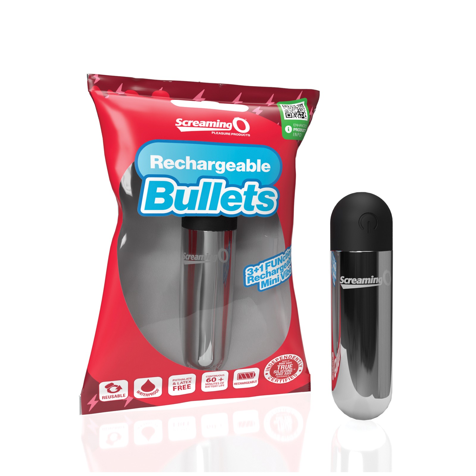 Screaming O Rechargeable Bullets - Silver Screaming O Rechargeable Bullets - Silver