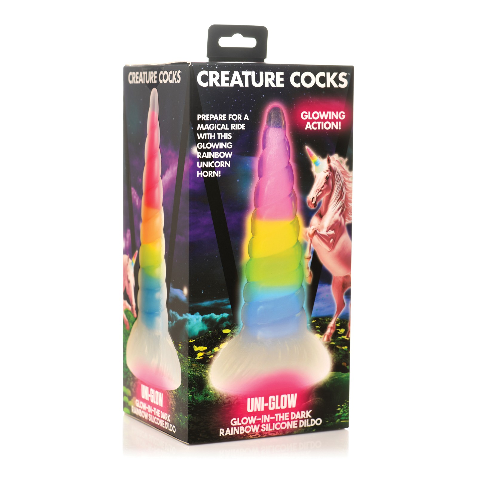 Dildo de Silicona que Brilla en la Oscuridad - Arcoíris Dildo de Silicona que Brilla en la Oscuridad - Arcoíris