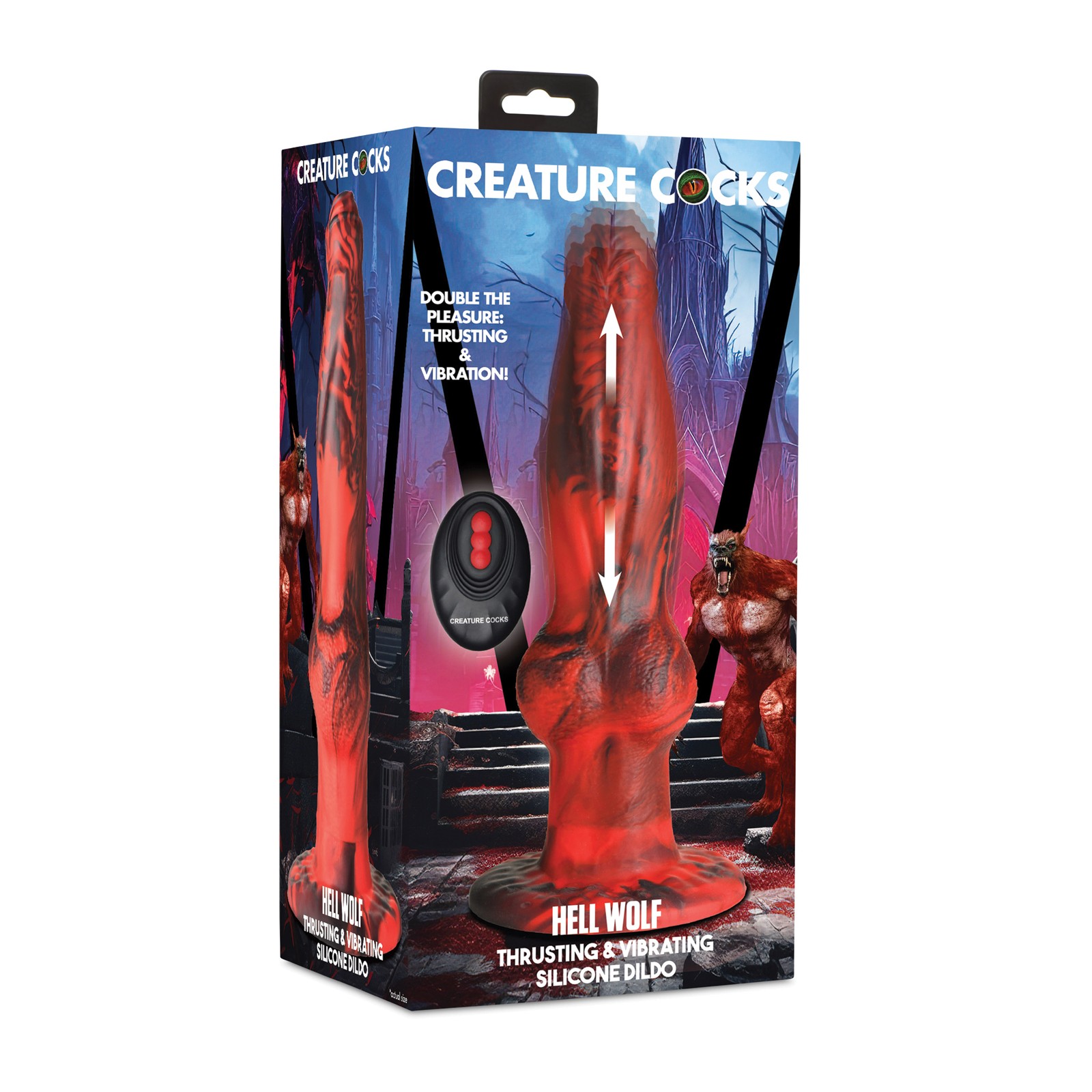 Dildo Creature Cocks Hell-Wolf con Thrusting y Vibración Dildo Creature Cocks Hell-Wolf con Thrusting y Vibración