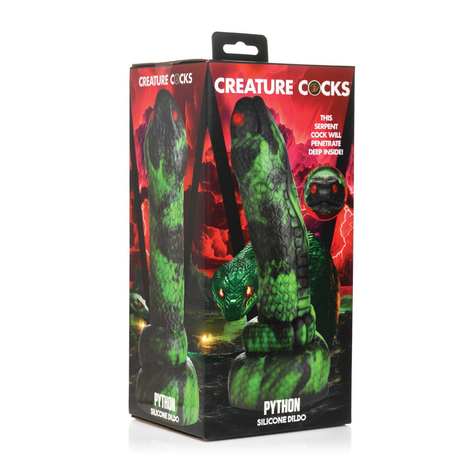 Dildo de Silicona Creature Cocks Python Negro/Verde - Placer Definitivo Dildo de Silicona Creature Cocks Python Negro/Verde - Placer Definitivo