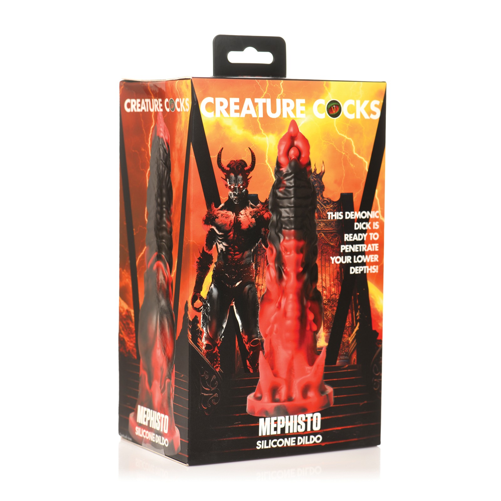 Creature Cocks Mephisto Silicone Dildo - Black/Red Creature Cocks Mephisto Silicone Dildo - Black/Red