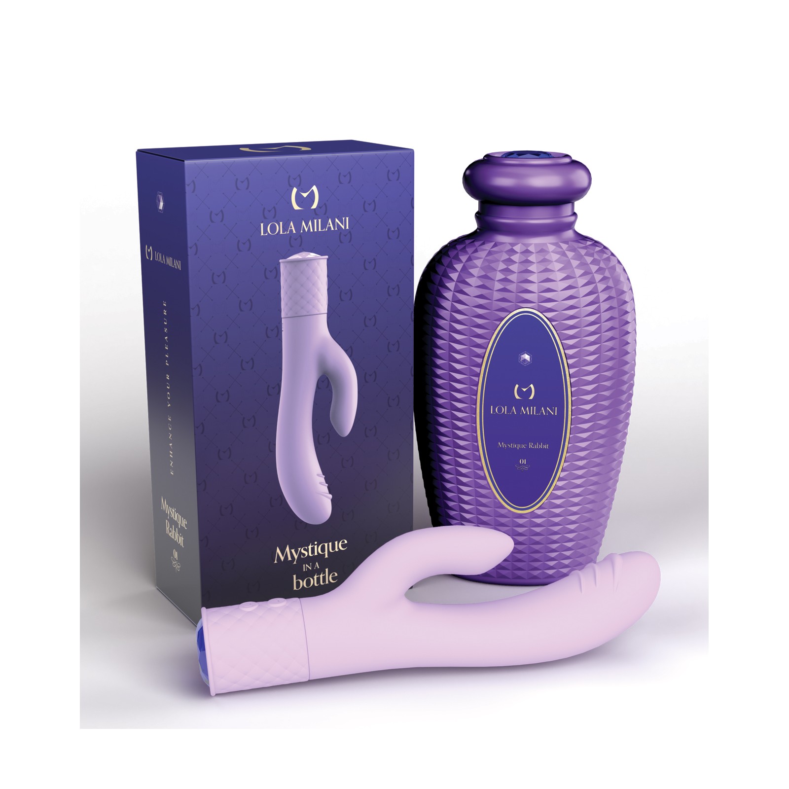 Lola Milani Mystique Rabbit Vibrator with Orchid Bottle - Lilac Lola Milani Mystique Rabbit Vibrator with Orchid Bottle - Lilac
