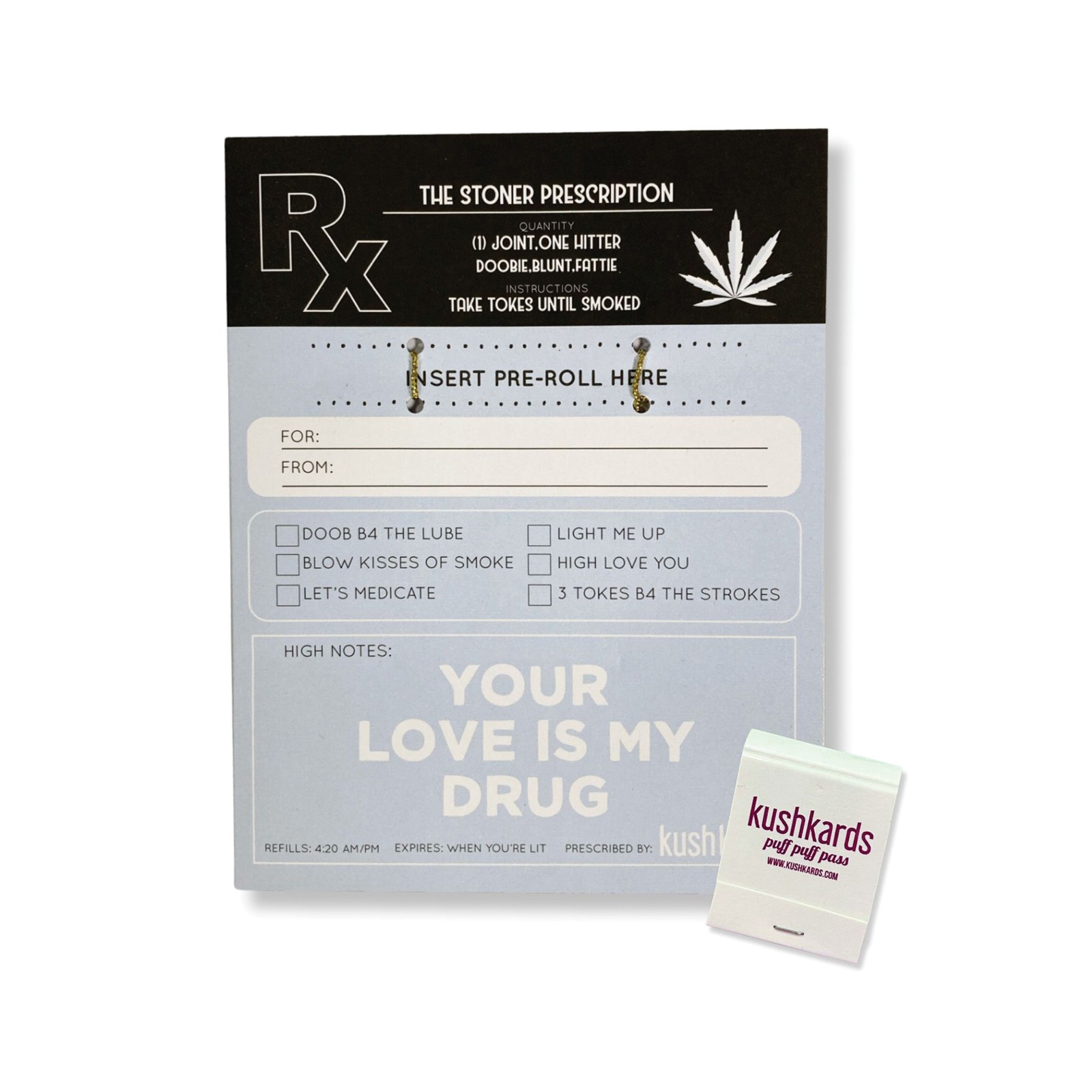 The Stoner Prescription Greeting Card with Matchbook The Stoner Prescription Greeting Card with Matchbook