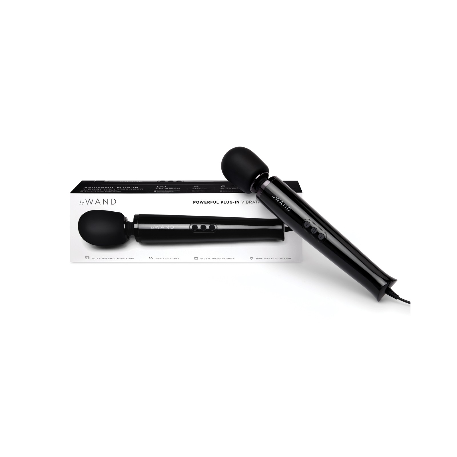 Le Wand Plug-In Vibrating Massager Black Le Wand Plug-In Vibrating Massager Black