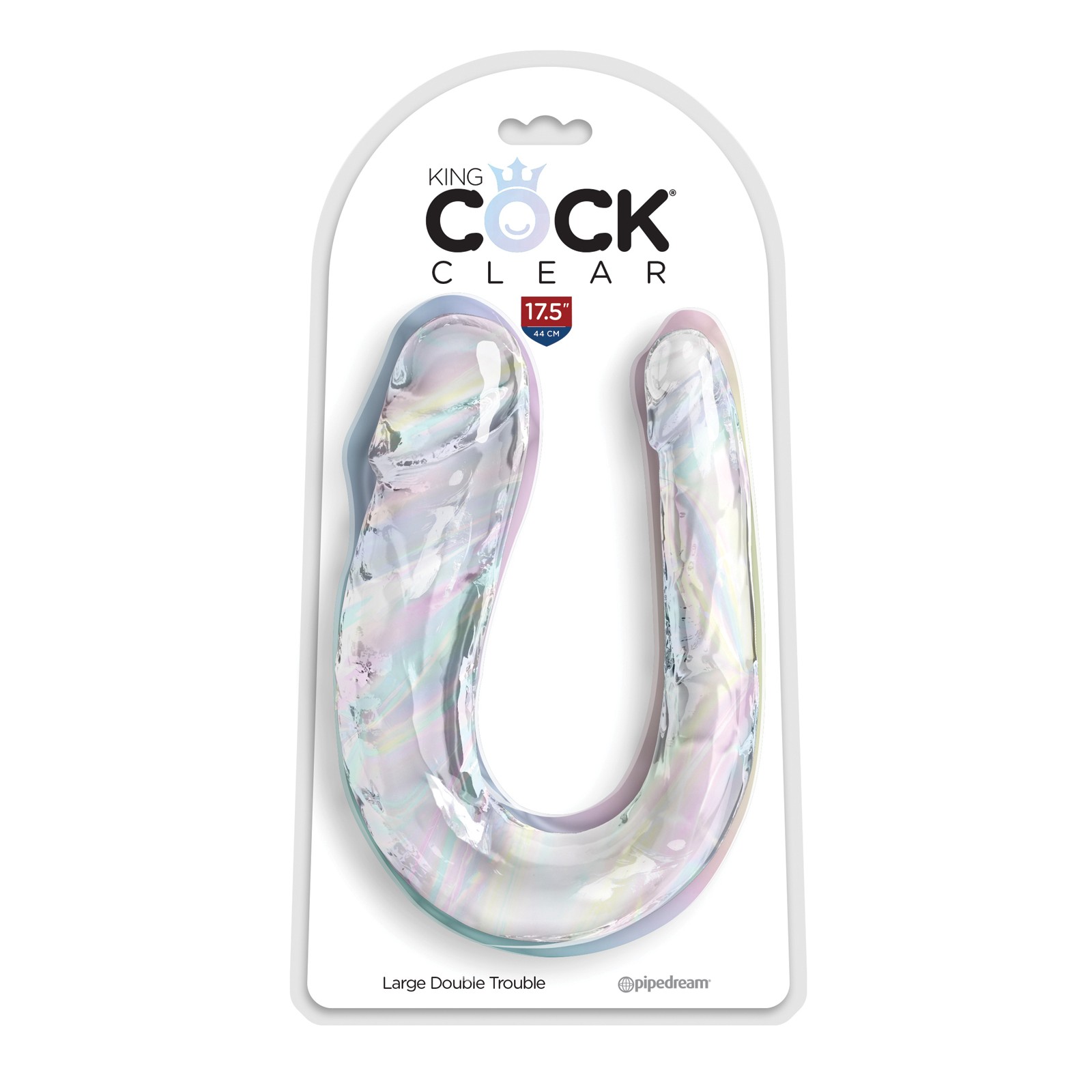 Dildo Doble Transparente King Cock - Placer Flexible Dildo Doble Transparente King Cock - Placer Flexible