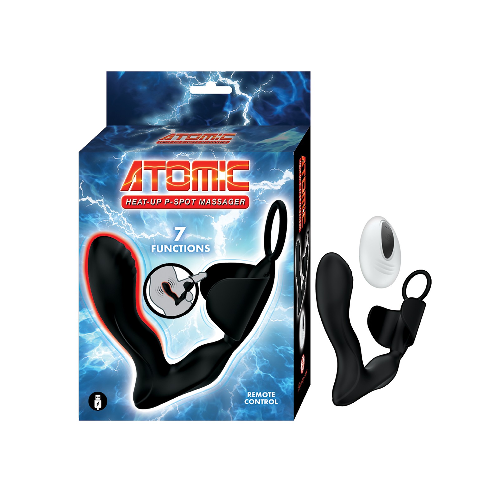 Atomic Heat Up P-Spot Massager Black Atomic Heat Up P-Spot Massager Black