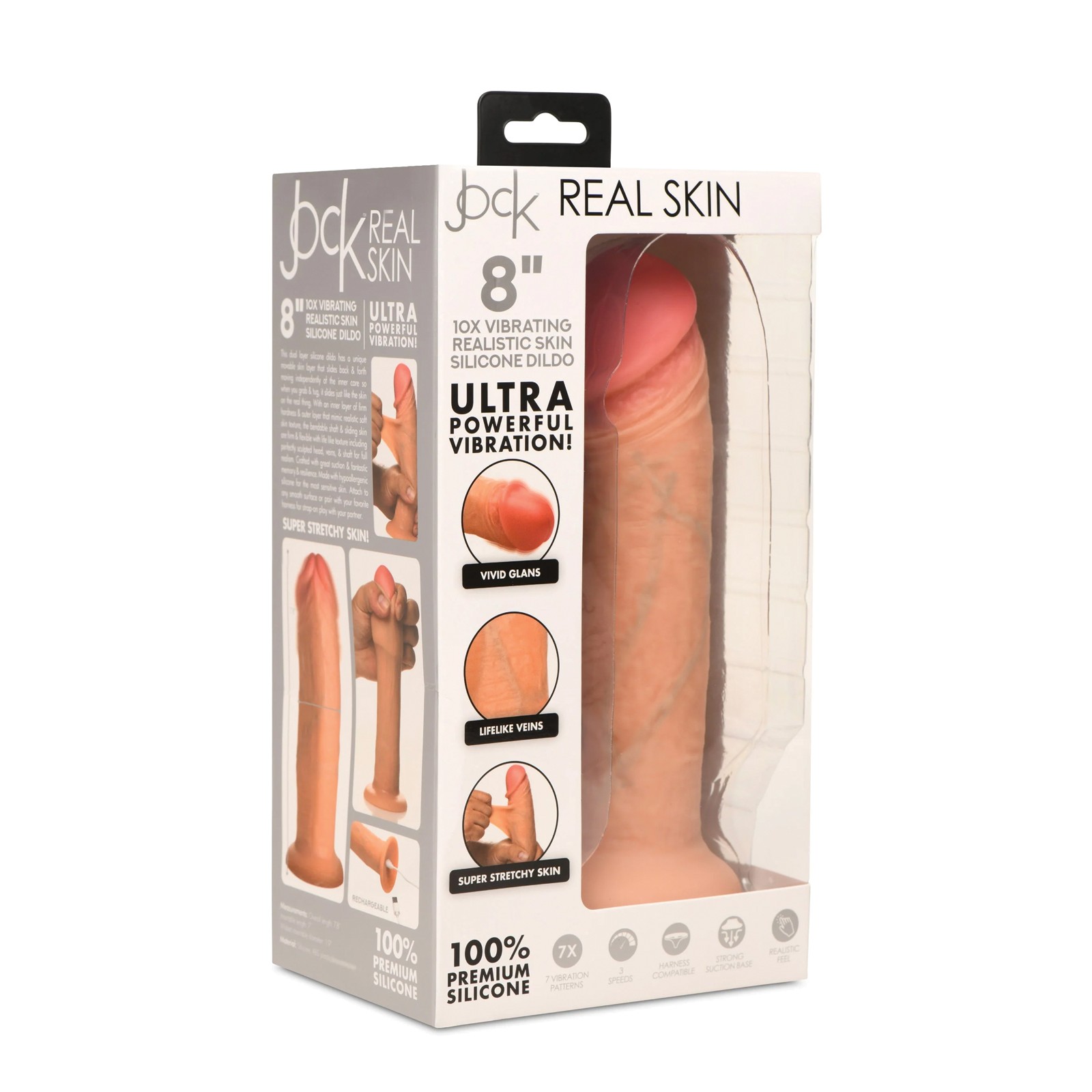Dildo Vibrador de Silicona Realista de 8" Jock Curve Toys Dildo Vibrador de Silicona Realista de 8" Jock Curve Toys