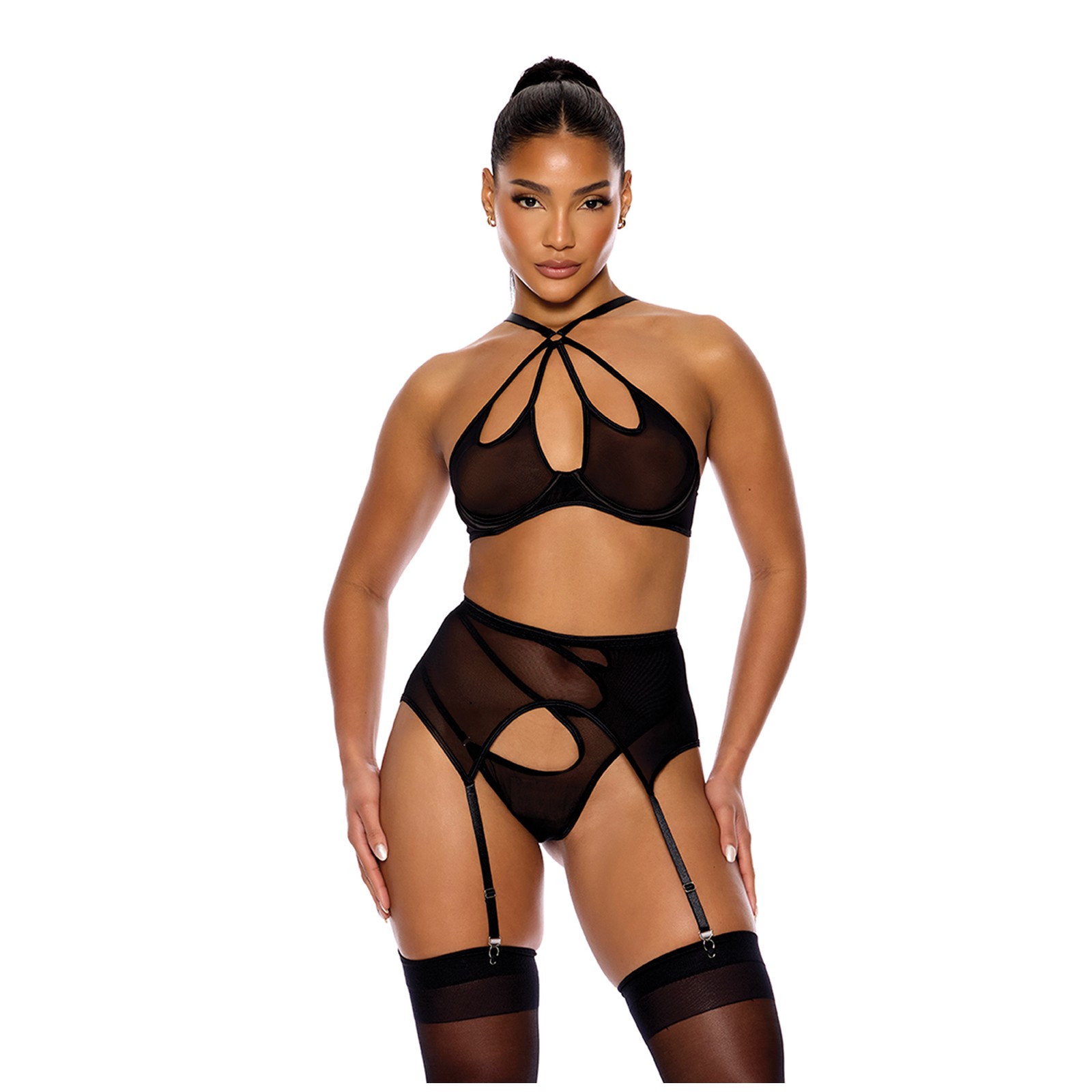 Feeling Butterflies Sheer Halterneck Bra Set Feeling Butterflies Sheer Halterneck Bra Set
