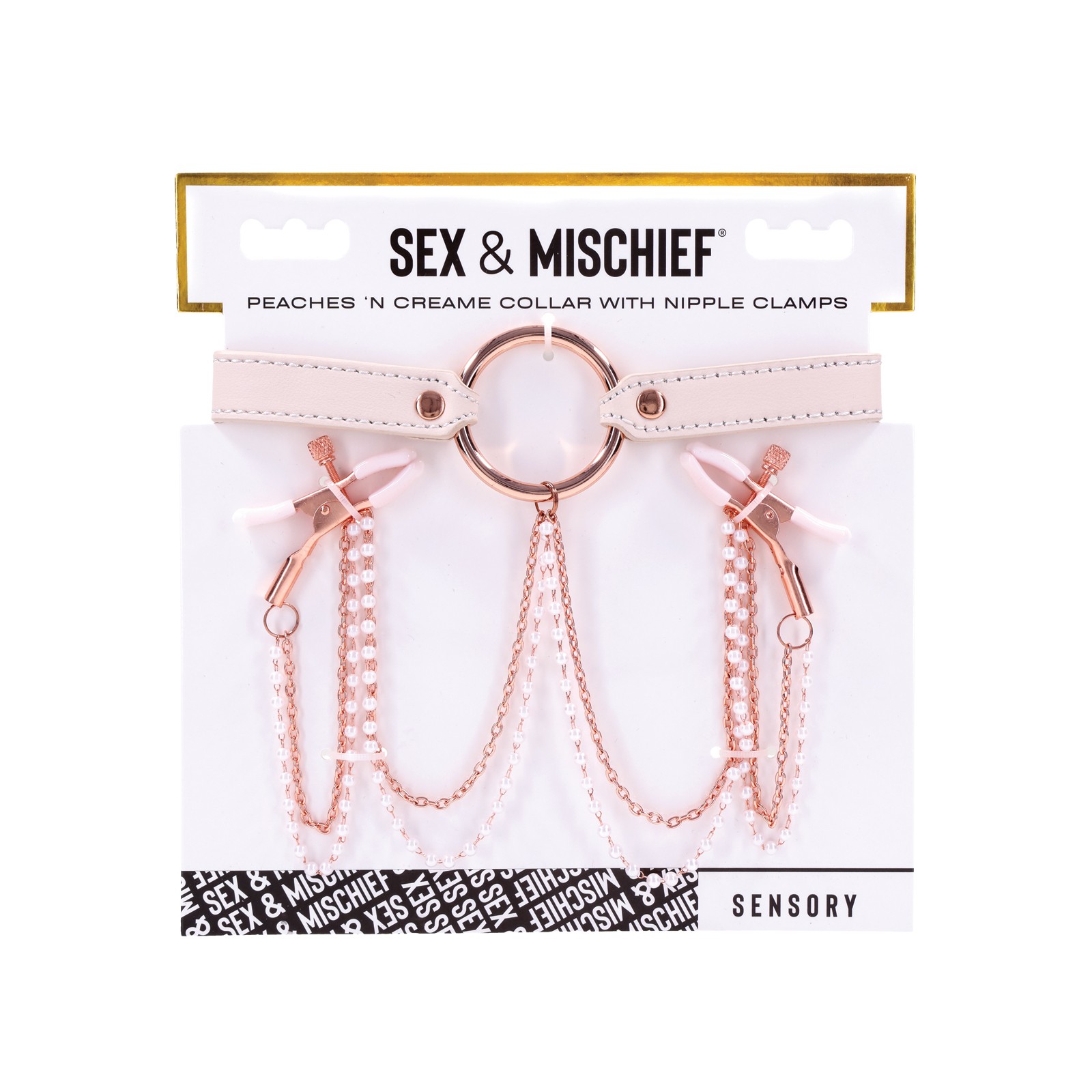 Collar Peaches 'n CreaMe con Pinzas para Pezones - Sex & Mischief Collar Peaches 'n CreaMe con Pinzas para Pezones - Sex & Mischief