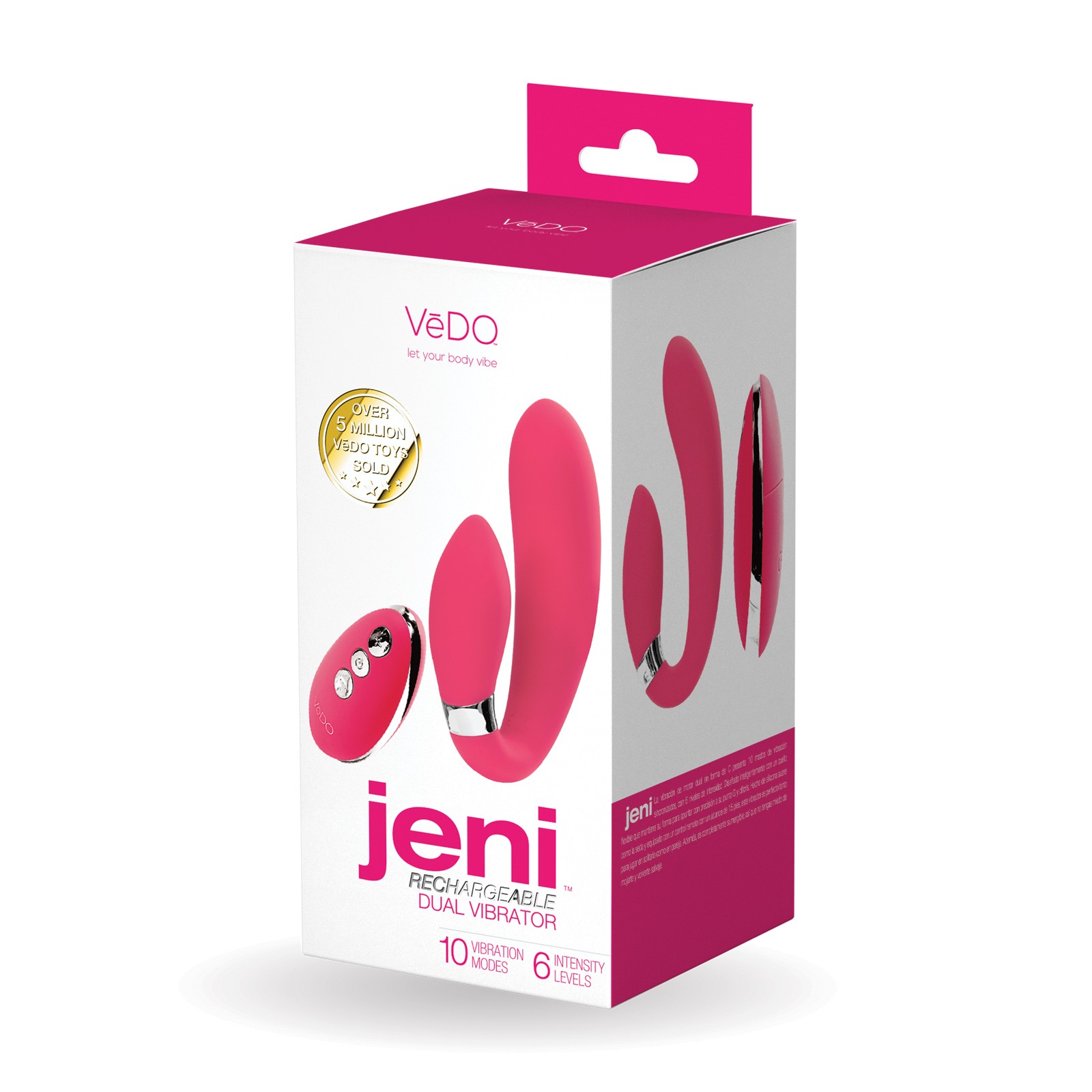 VeDO Jeni Vibrador Dual Motor Control Remoto Rosa VeDO Jeni Vibrador Dual Motor Control Remoto Rosa