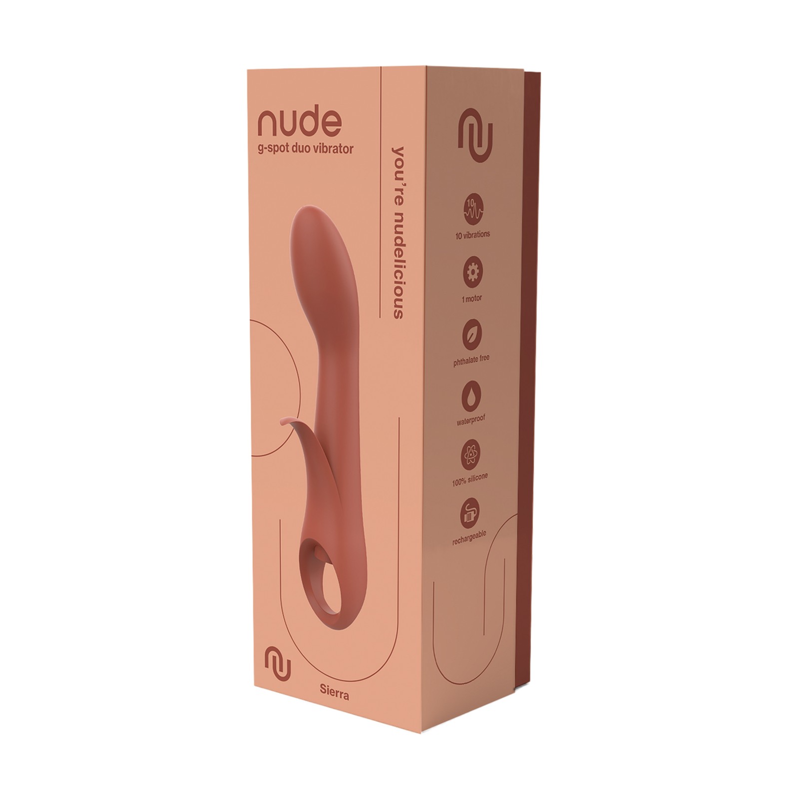 Vibrador Doble G-Spot Sierra Recargable NUDE Durazno Vibrador Doble G-Spot Sierra Recargable NUDE Durazno