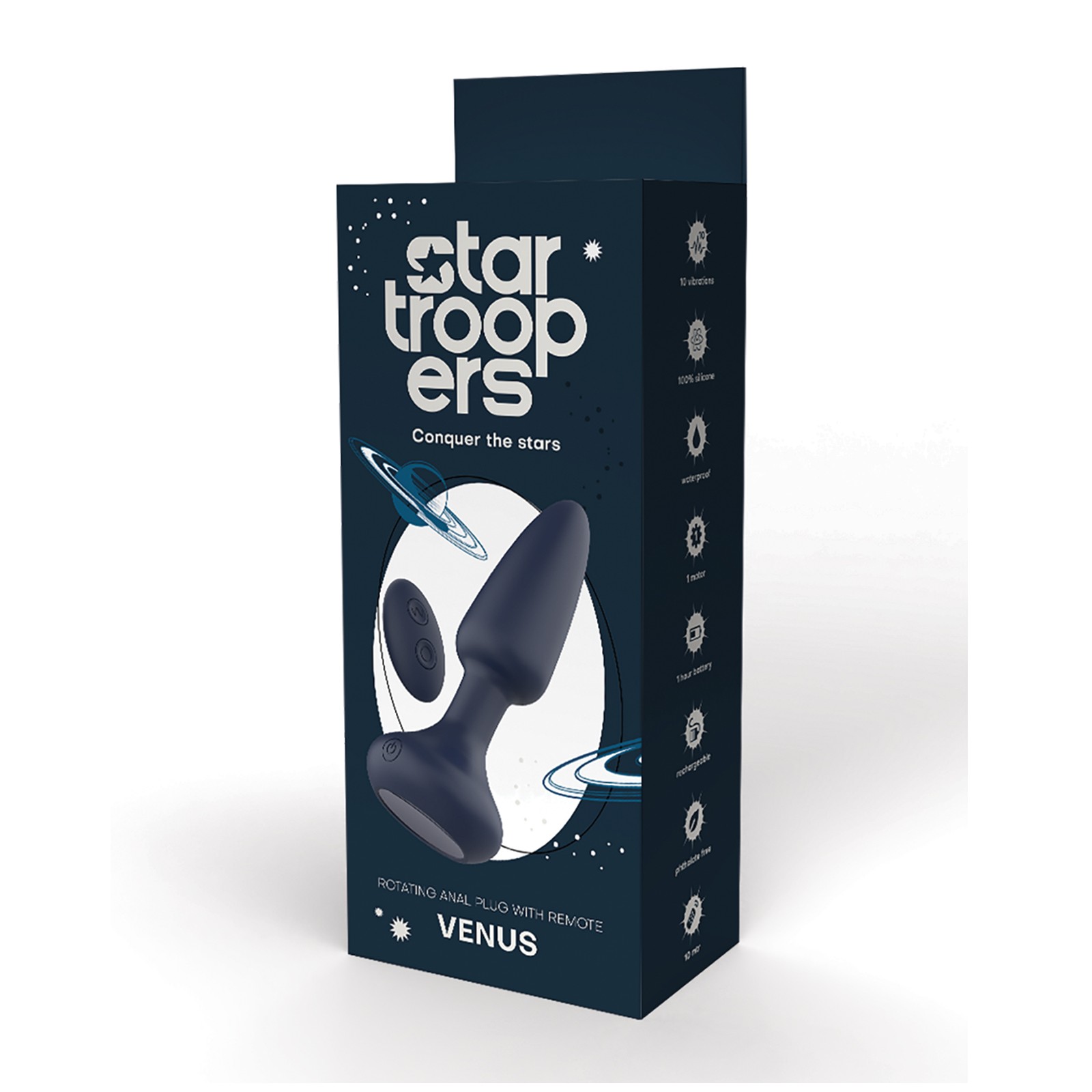 Plug Anal Rotatorio Venus Star Troopers con Control Remoto - Negro Plug Anal Rotatorio Venus Star Troopers con Control Remoto - Negro