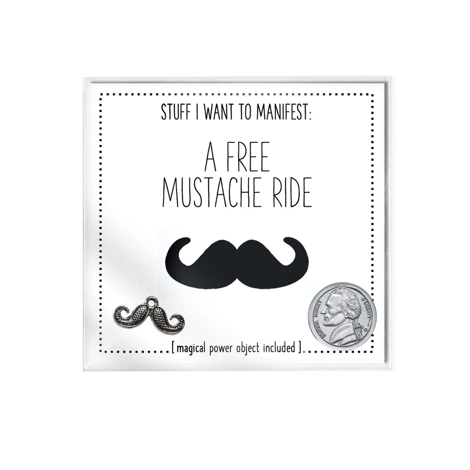 Warm Human A Free Mustache Ride Mini Card and Charm Warm Human A Free Mustache Ride Mini Card and Charm