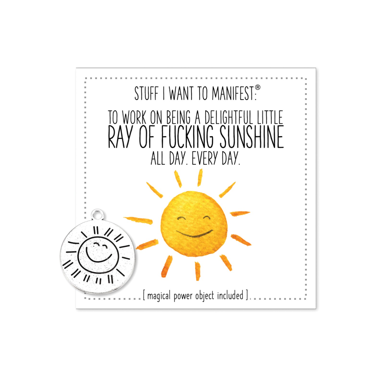 Warm Human Ray of Sunshine Mini Card & Charm for Manifestation Warm Human Ray of Sunshine Mini Card & Charm for Manifestation