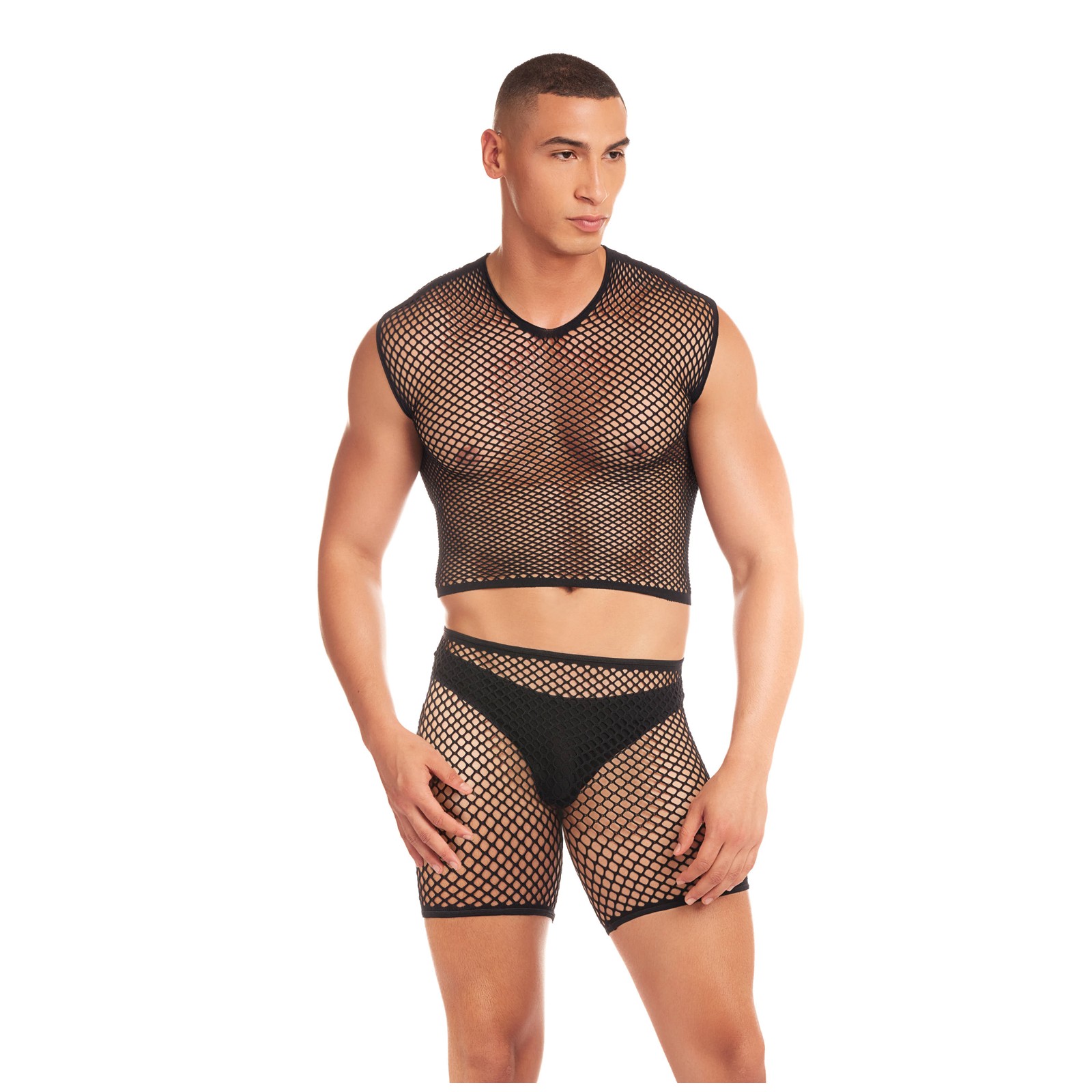 Rainbow Party Net-Bula Set with Thong in Black Rainbow Party Net-Bula Set with Thong in Black