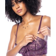 Conjunto de Bustier con Varilla y Tanga de Cintura Alta - Morado XL