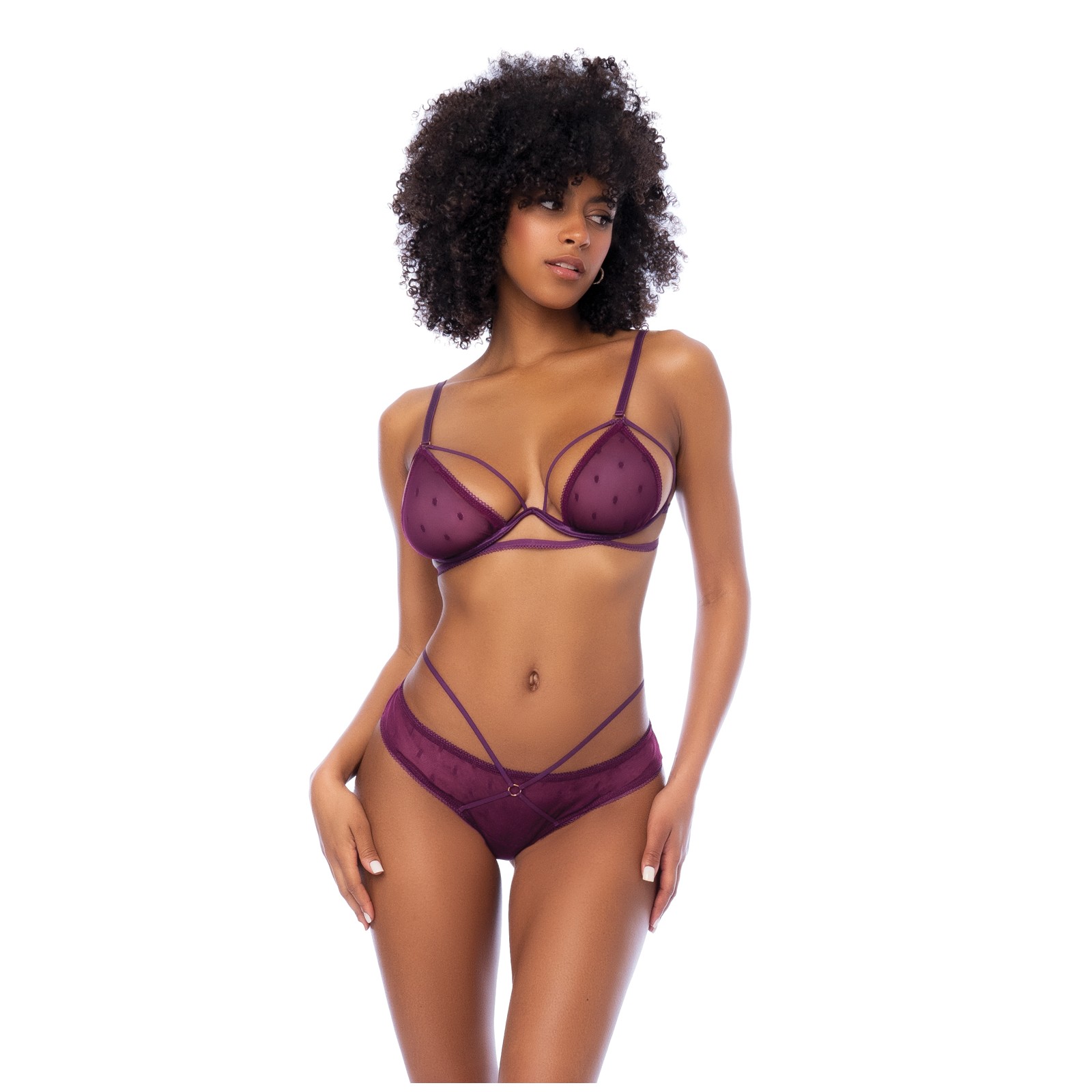 Top de Malla con Aros y Panty Abierto Vino T/M Top de Malla con Aros y Panty Abierto Vino T/M