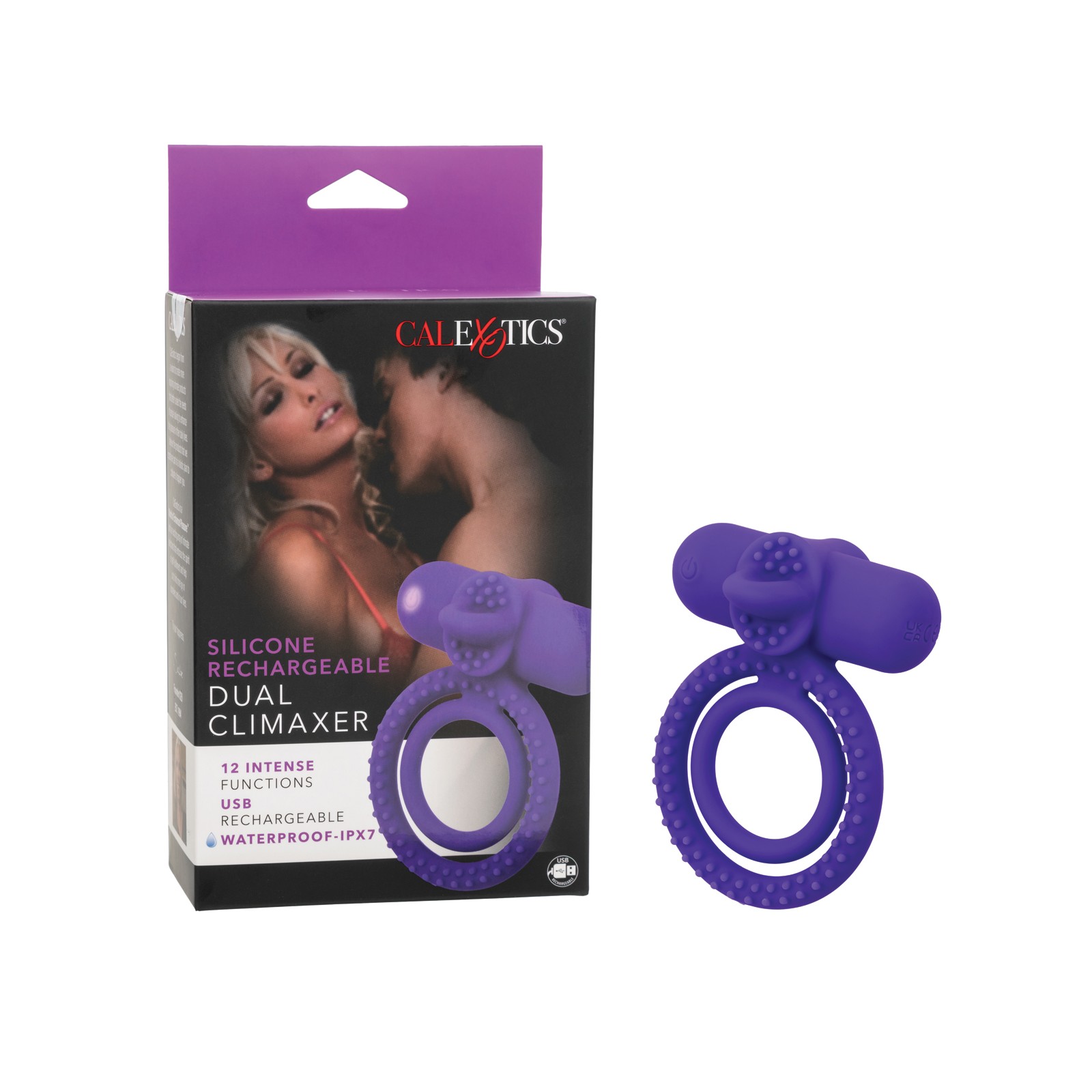 Couple's Enhancer Silicone Dual Climaxer with Flickering Tongue - Purple Couple's Enhancer Silicone Dual Climaxer with Flickering Tongue - Purple
