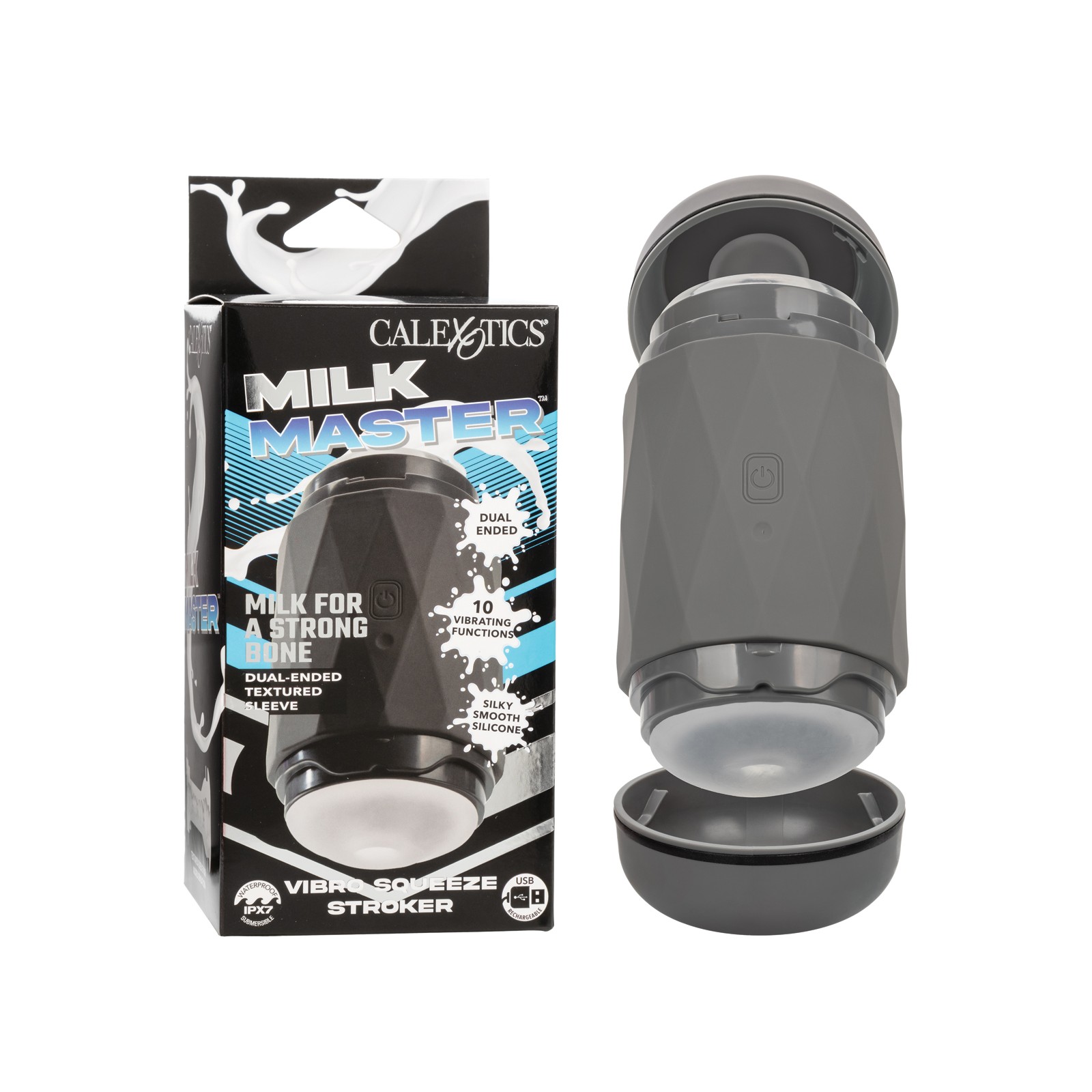 Milk Master Vibro Squeeze Stroker in Black Milk Master Vibro Squeeze Stroker in Black